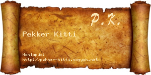 Pekker Kitti névjegykártya